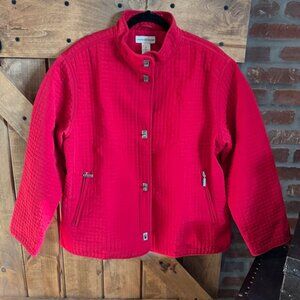 Westbound Woman Red Quilted Jacket Size 1X